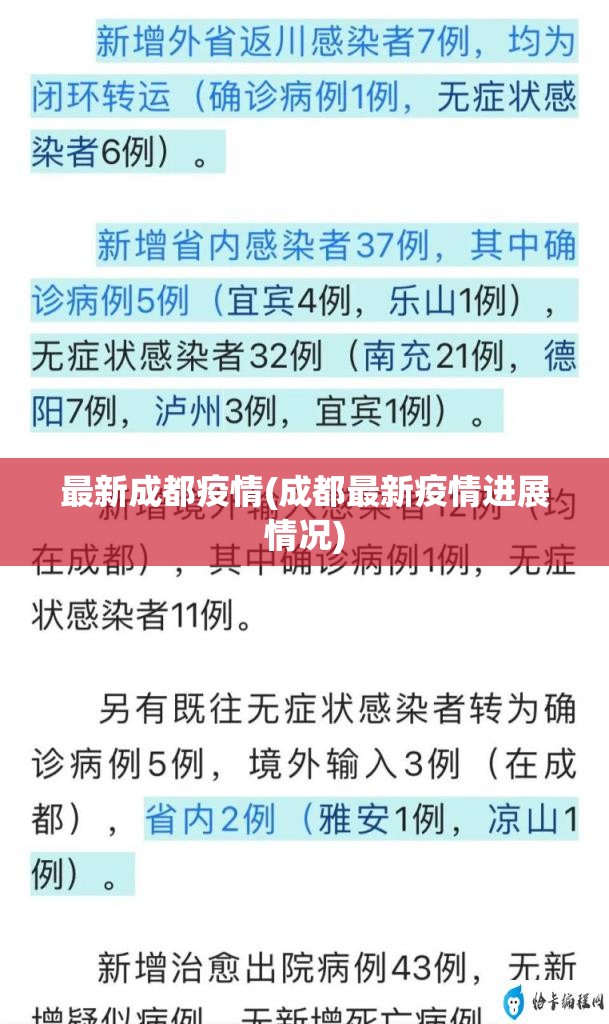 最新成都疫情(成都最新疫情进展情况)