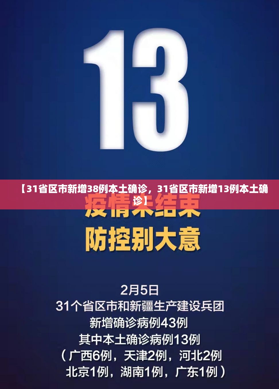 【31省区市新增38例本土确诊，31省区市新增13例本土确诊】