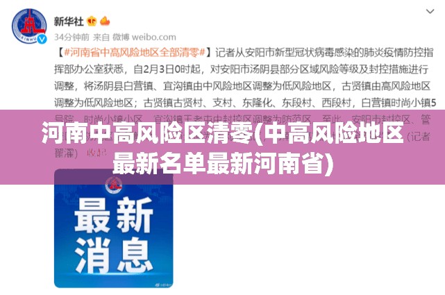 河南中高风险区清零(中高风险地区最新名单最新河南省)
