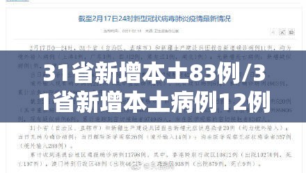 31省新增本土83例/31省新增本土病例12例 31省新增本土83例/31省新增本土病例12例