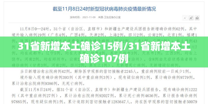 31省新增本土确诊15例/31省新增本土确诊107例