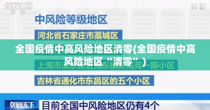 全国疫情中高风险地区清零(全国疫情中高风险地区“清零”) 全国疫情中高风险地区清零(全国疫情中高风险地区“清零”)