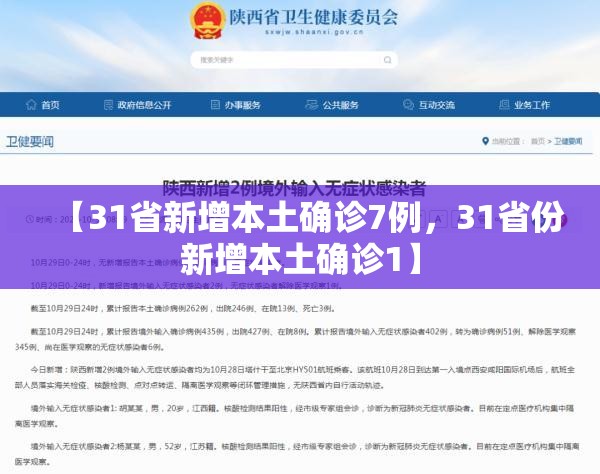 【31省新增本土确诊7例,31省份新增本土确诊1】 【31省新增本土确诊7例,31省份新增本土确诊1】