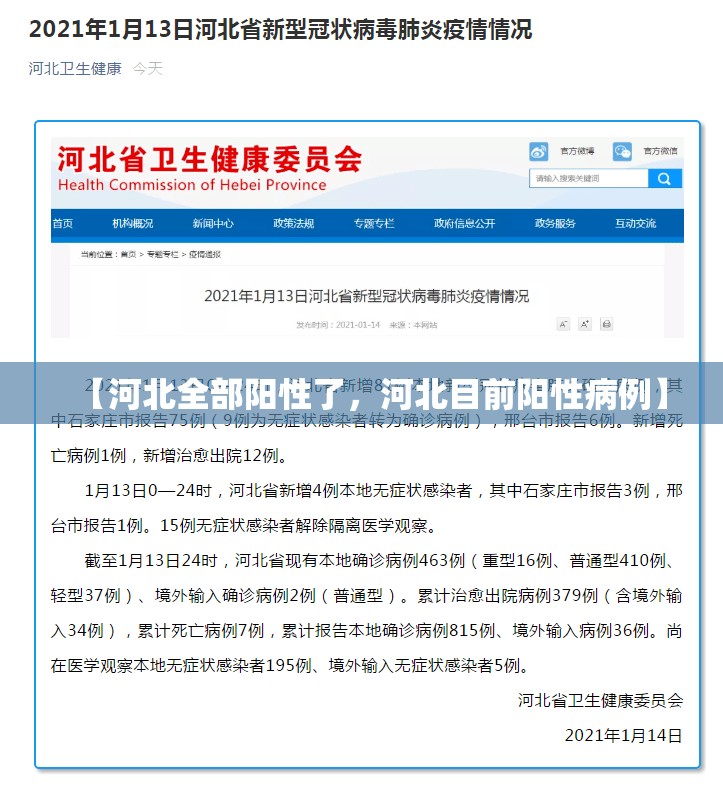 【河北全部阳性了,河北目前阳性病例】 【河北全部阳性了,河北目前阳性病例】