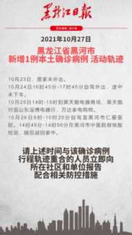 【黑龙江新增本土确诊27例,黑龙江新增本土确诊行动轨迹】 【黑龙江新增本土确诊27例,黑龙江新增本土确诊行动轨迹】