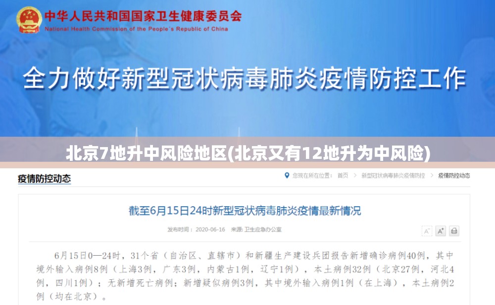 北京7地升中风险地区(北京又有12地升为中风险) 北京7地升中风险地区(北京又有12地升为中风险)
