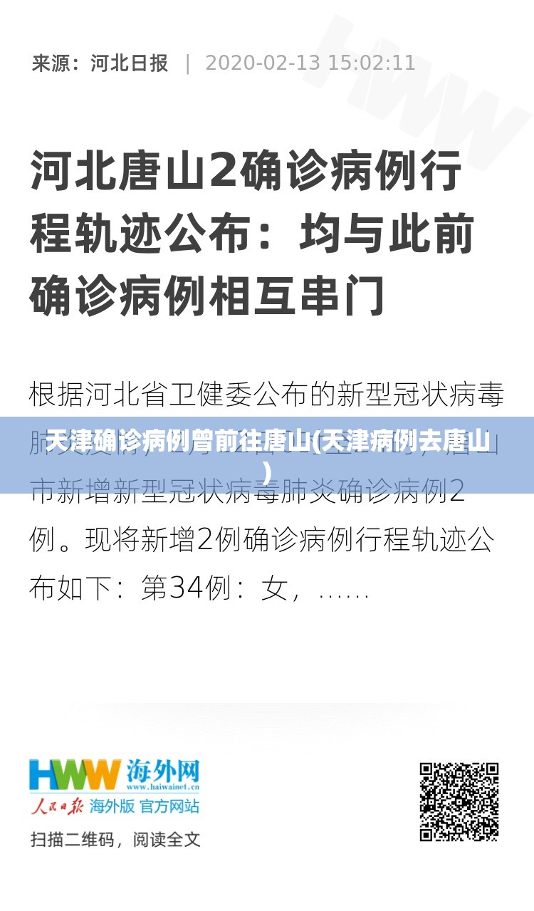 天津确诊病例曾前往唐山(天津病例去唐山)