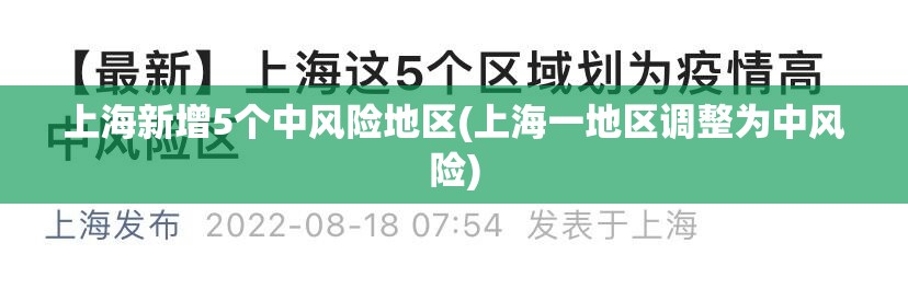 上海新增5个中风险地区(上海一地区调整为中风险)