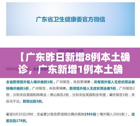 【广东昨日新增8例本土确诊,广东新增1例本土确】 【广东昨日新增8例本土确诊,广东新增1例本土确】