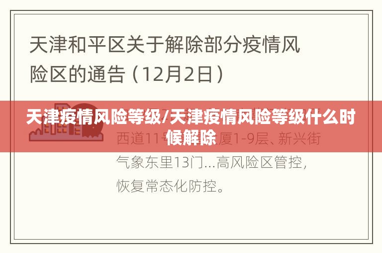 天津疫情风险等级/天津疫情风险等级什么时候解除 天津疫情风险等级/天津疫情风险等级什么时候解除