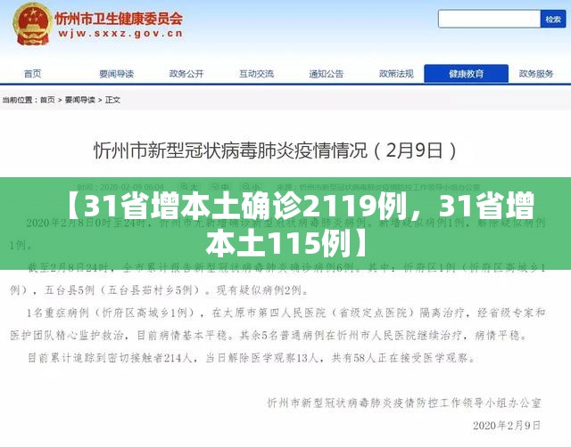 【31省增本土确诊2119例,31省增本土115例】 【31省增本土确诊2119例,31省增本土115例】