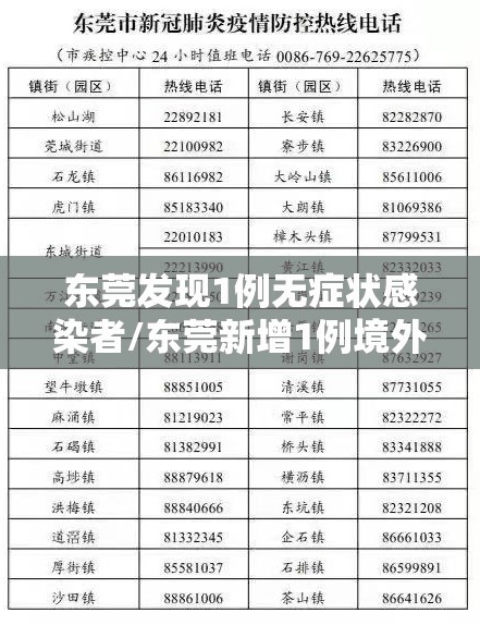 东莞发现1例无症状感染者/东莞新增1例境外输入关联无症状感染者