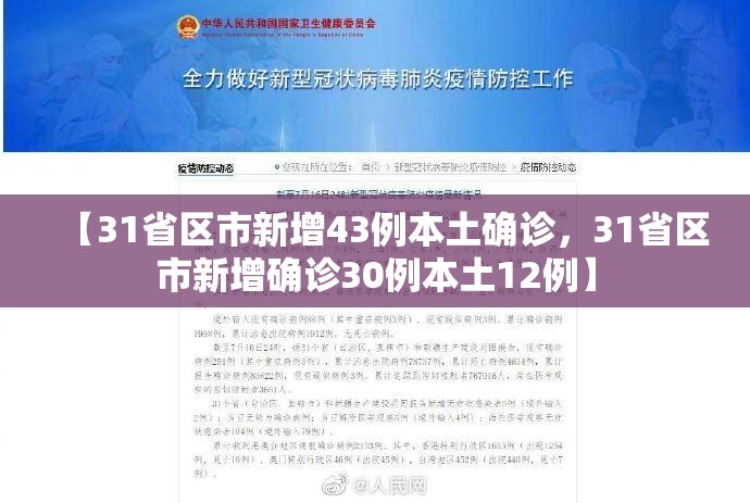 【31省区市新增43例本土确诊,31省区市新增确诊30例本土12例】 【31省区市新增43例本土确诊,31省区市新增确诊30例本土12例】