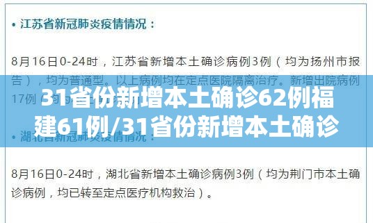 31省份新增本土确诊62例福建61例/31省份新增本土确诊28例在福建