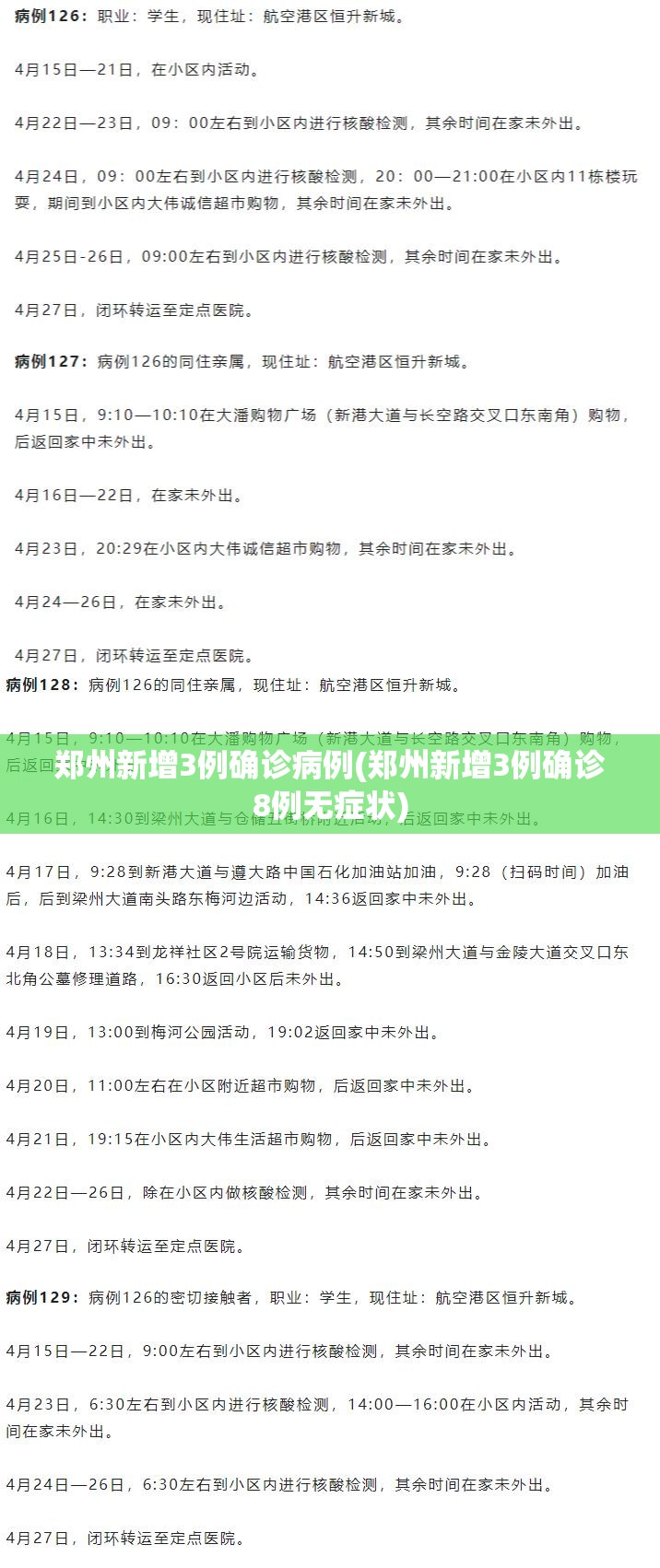 郑州新增3例确诊病例(郑州新增3例确诊8例无症状)
