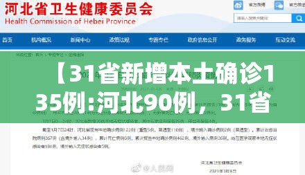 【31省新增本土确诊135例:河北90例,31省新增确诊144例河北90例】 【31省新增本土确诊135例:河北90例,31省新增确诊144例河北90例】