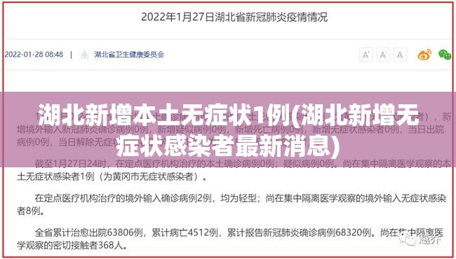 湖北新增本土无症状1例(湖北新增无症状感染者最新消息) 湖北新增本土无症状1例(湖北新增无症状感染者最新消息)
