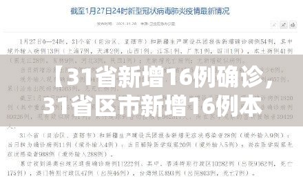 【31省新增16例确诊,31省区市新增16例本土确诊】 【31省新增16例确诊,31省区市新增16例本土确诊】