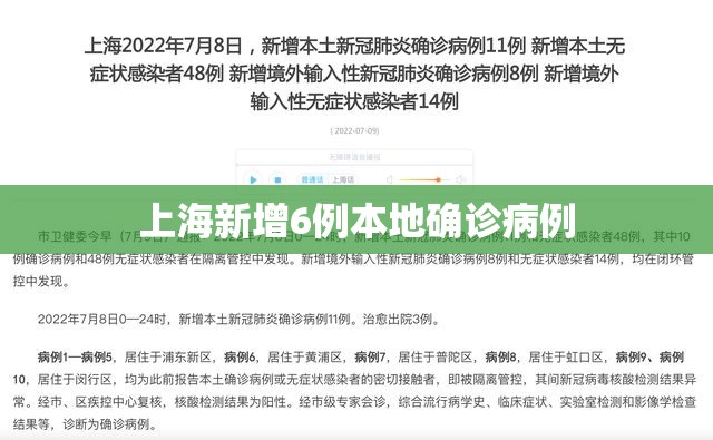 上海新增6例本地确诊病例