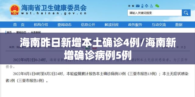 海南昨日新增本土确诊4例/海南新增确诊病例5例 海南昨日新增本土确诊4例/海南新增确诊病例5例