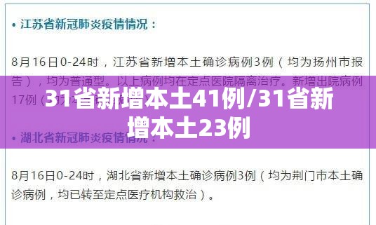 31省新增本土41例/31省新增本土23例 31省新增本土41例/31省新增本土23例