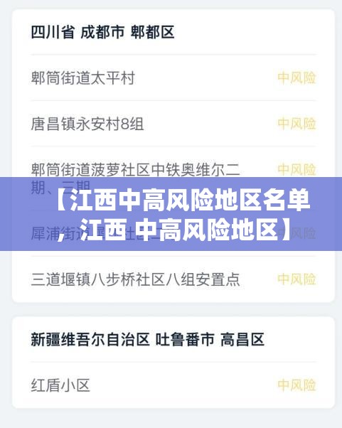 【江西中高风险地区名单,江西 中高风险地区】 【江西中高风险地区名单,江西 中高风险地区】