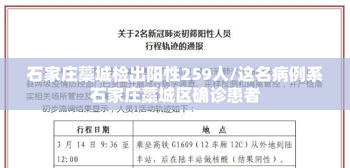 石家庄藁城检出阳性259人/这名病例系石家庄藁城区确诊患者 石家庄藁城检出阳性259人/这名病例系石家庄藁城区确诊患者