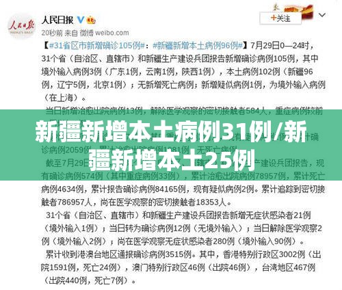 新疆新增本土病例31例/新疆新增本土25例 新疆新增本土病例31例/新疆新增本土25例
