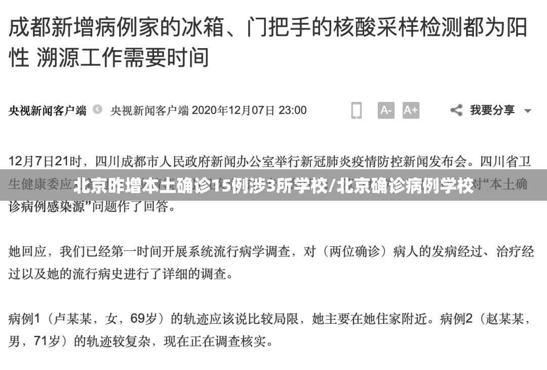 北京昨增本土确诊15例涉3所学校/北京确诊病例学校 北京昨增本土确诊15例涉3所学校/北京确诊病例学校