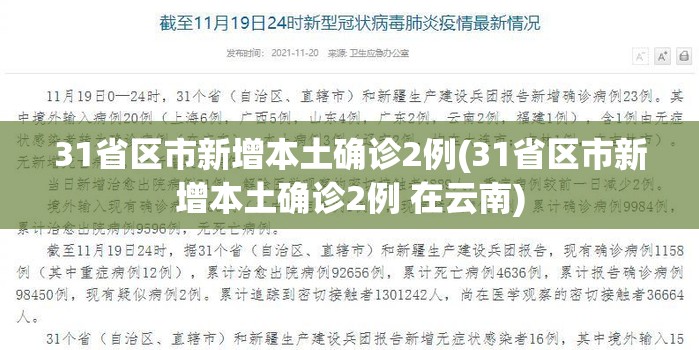 31省区市新增本土确诊2例(31省区市新增本土确诊2例 在云南)