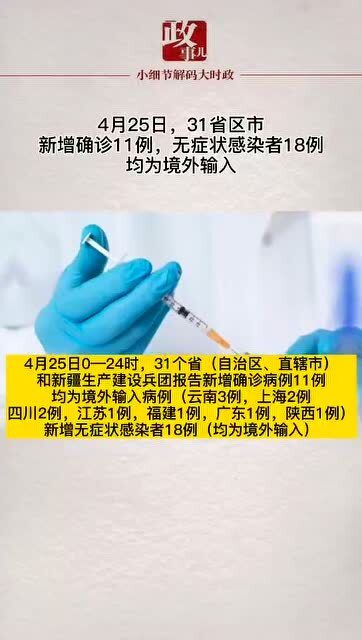 31省份新增确诊23例(31省份新增确诊23例均为境外输入)